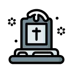 Funeral Gravestone Graveyard Winter Rip SVG Icon